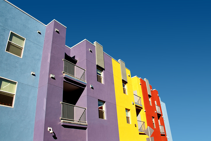 Corner of the Casitas de Colores apartments.