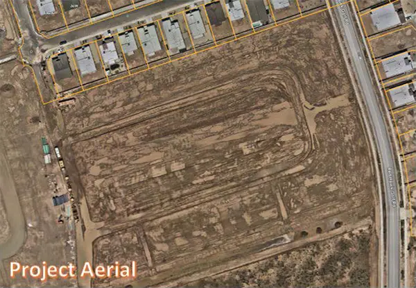 Aerial view of the future Arcadia 4 site.